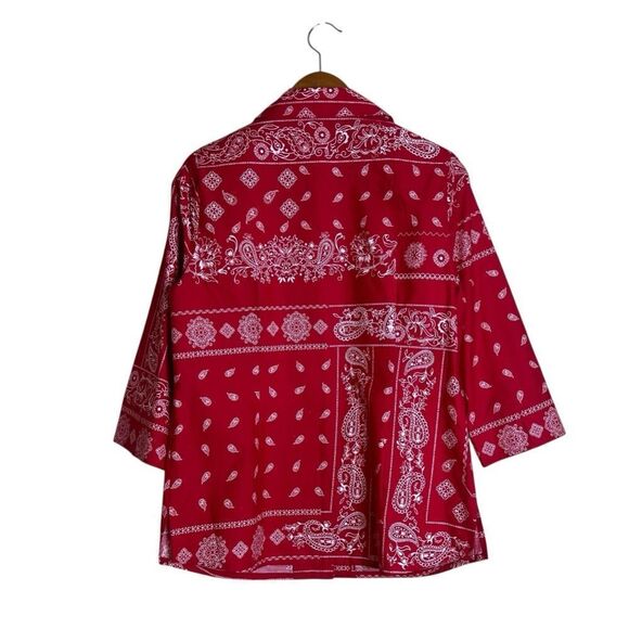 Allison Daley vintage red paisley patterned shirt. Size 8 - Picture 6 of 7